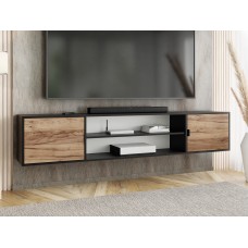 Atvērts TV galdiņš LUNO 4, Melns/Zelts craft/Melns